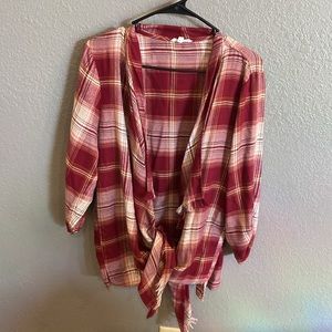 Maurices plaid flannel cardigan EUC